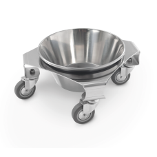 Bacia inox com suporte rodado